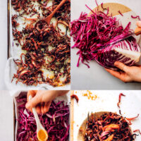 Images of the process of making our simple roasted cabbage recipe