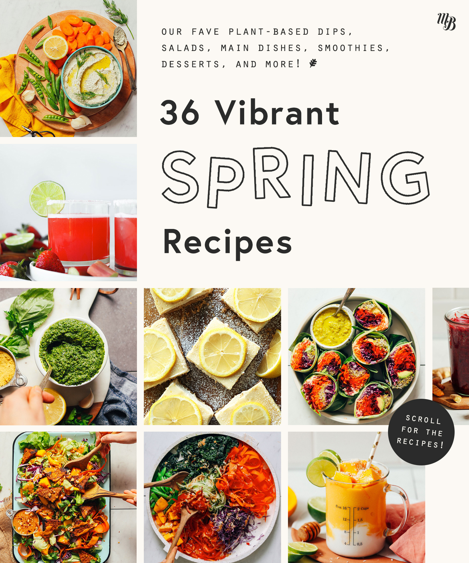 Assortment of recipes perfect for spring