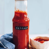 Jar of our homemade ketchup recipe