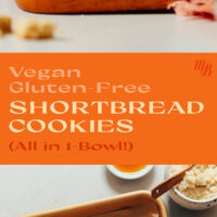 Pan of vegan and gluten-free shortbread cookies