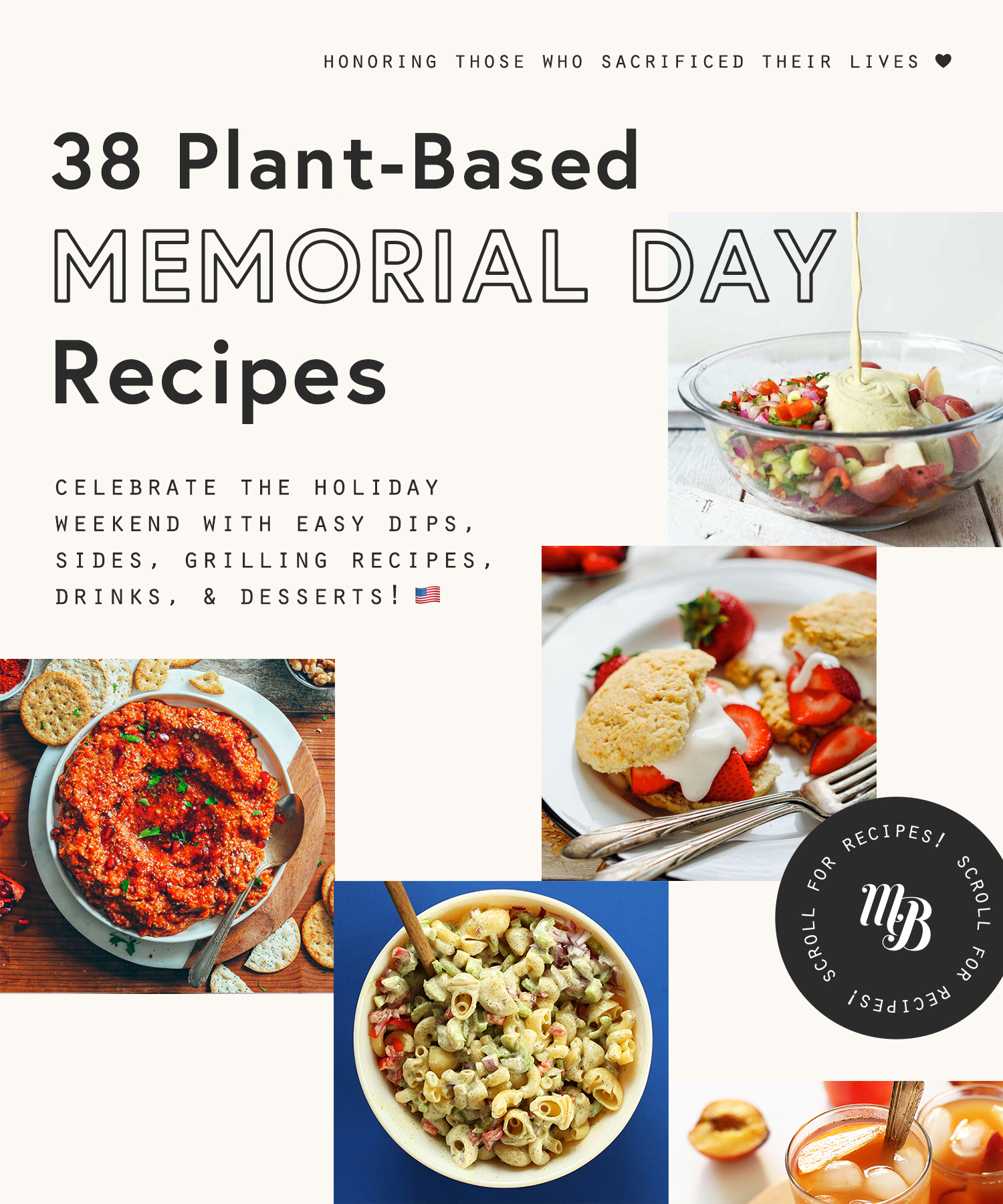 Salads, dips, drinks, and desserts for Memorial Day