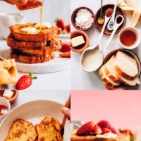 Images of making our easy vegan french toast recipe