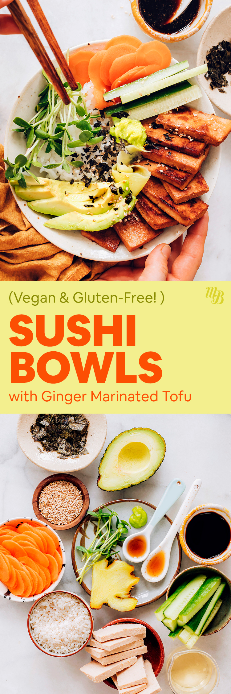 Vegan Sushi Bowls With Ginger Marinated Tofu Minimalist Baker Recipes   MB VeganSushiBowls Pinterest 01 