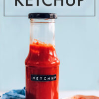 Jar of easy homemade ketchup