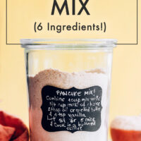 Jar of vegan whole-grain pancake mix