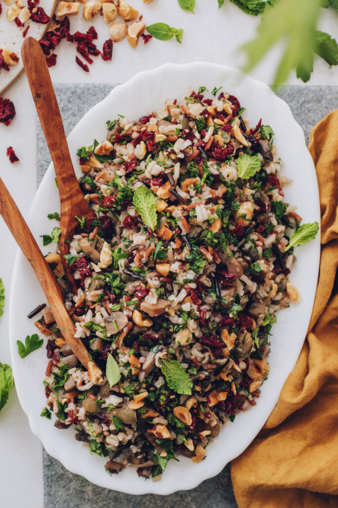 Wild Rice Salad with Mushrooms and Herbs - Minimalist Baker Recipes