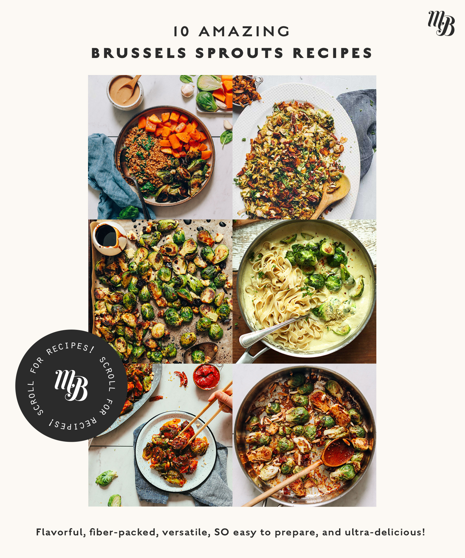 Assortment of Brussels sprout recipes