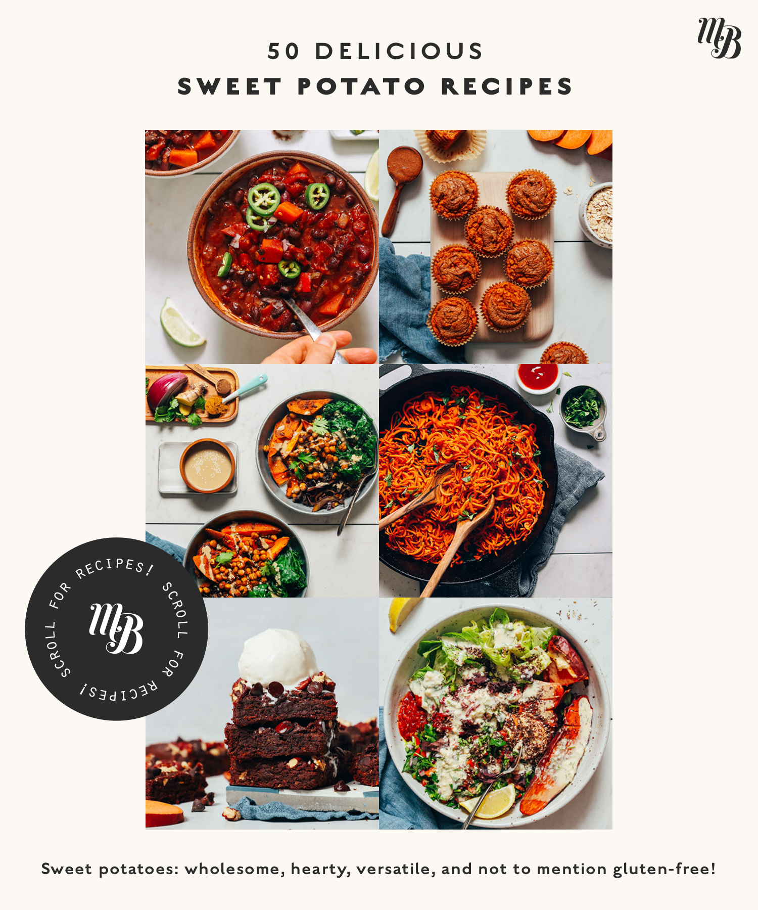 Assortment of sweet potato recipes