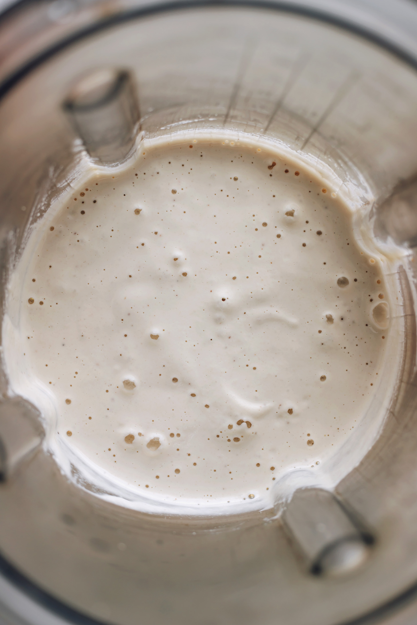 Smooth and creamy cashew cream in a blender