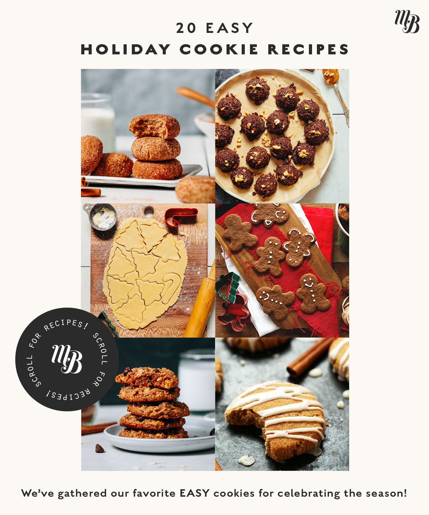 Assortment of easy holiday cookie recipes
