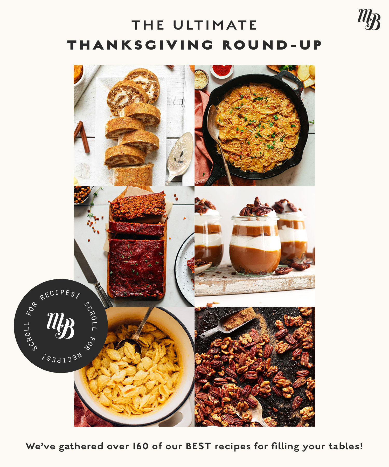 Assortment of Thanksgiving recipes