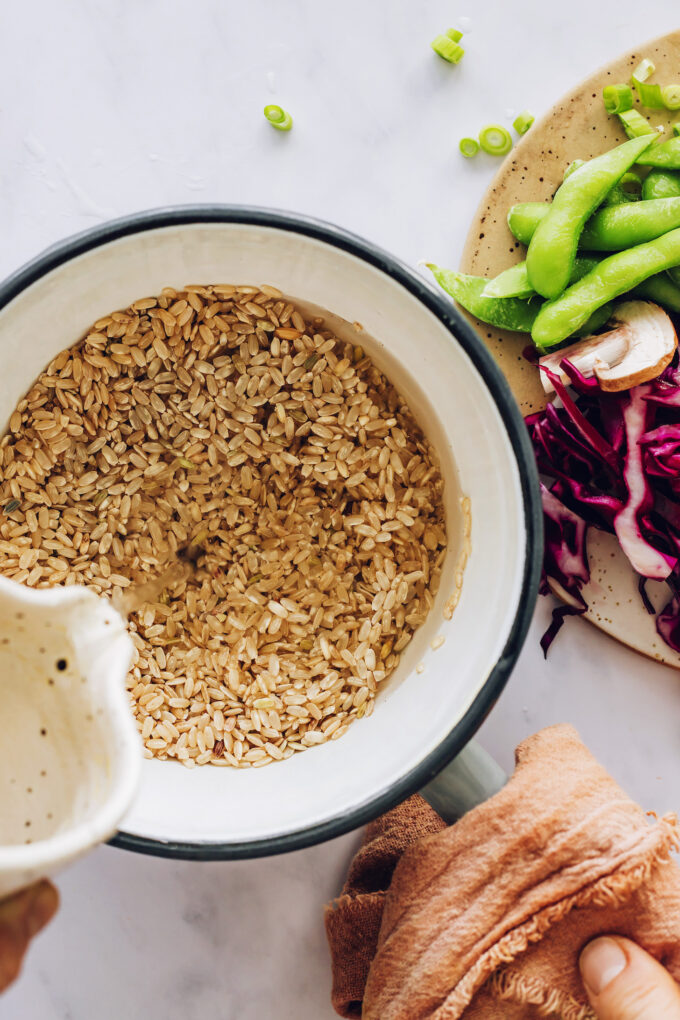 Rainbow Veggie Edamame Bowls with Teriyaki Sauce Minimalist Baker