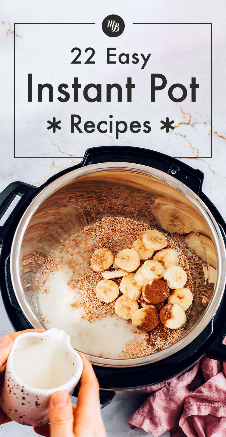 Instant pot with banana bread oatmeal in it