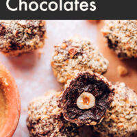 Cluster of vegan and gluten-free ferrero rocher chocolates