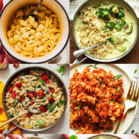 Assortment of easy vegan pasta recipes