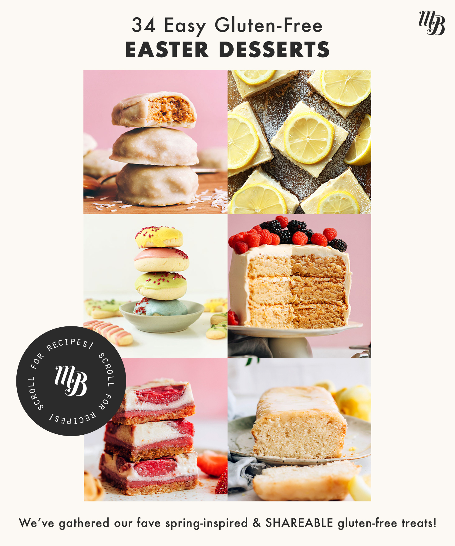 Assortment of gluten-free Easter desserts