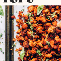 Tray of our delicious vegan and gluten-free Italian Crispy Baked Tofu