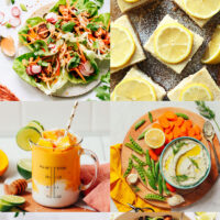 Assortment of vegan and gluten-free vibrant spring recipes