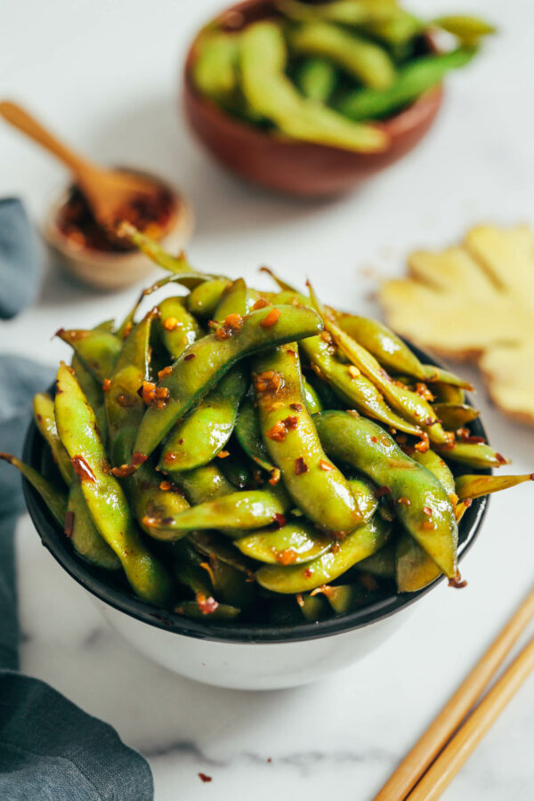 Spicy Garlic Edamame (The Ultimate Appetizer!) - Minimalist Baker