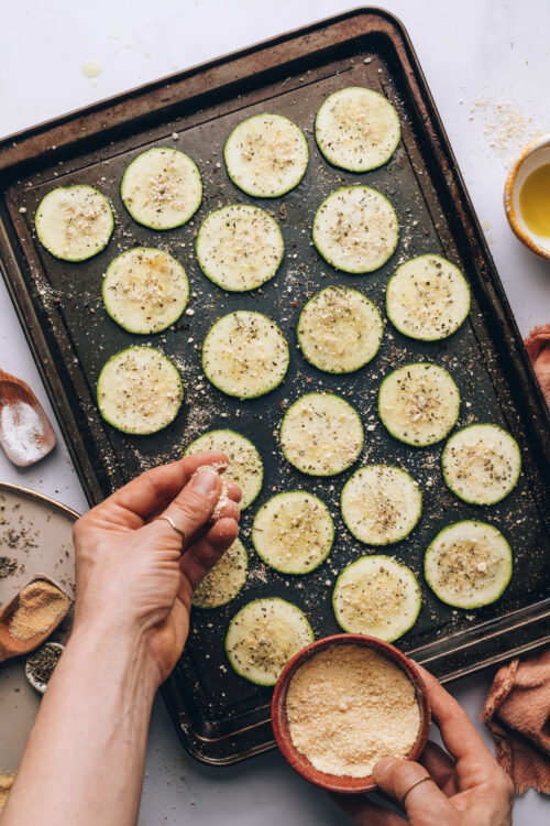 Baked Zucchini Slices with Vegan "Parmesan" Minimalist Baker Recipes