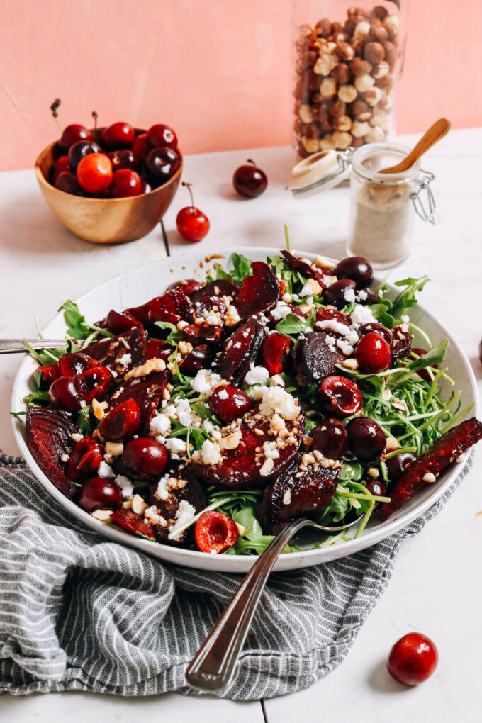 Roasted Beet & Cherry Salad with Balsamic Vinaigrette