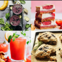Assortment of plant-based berry recipes