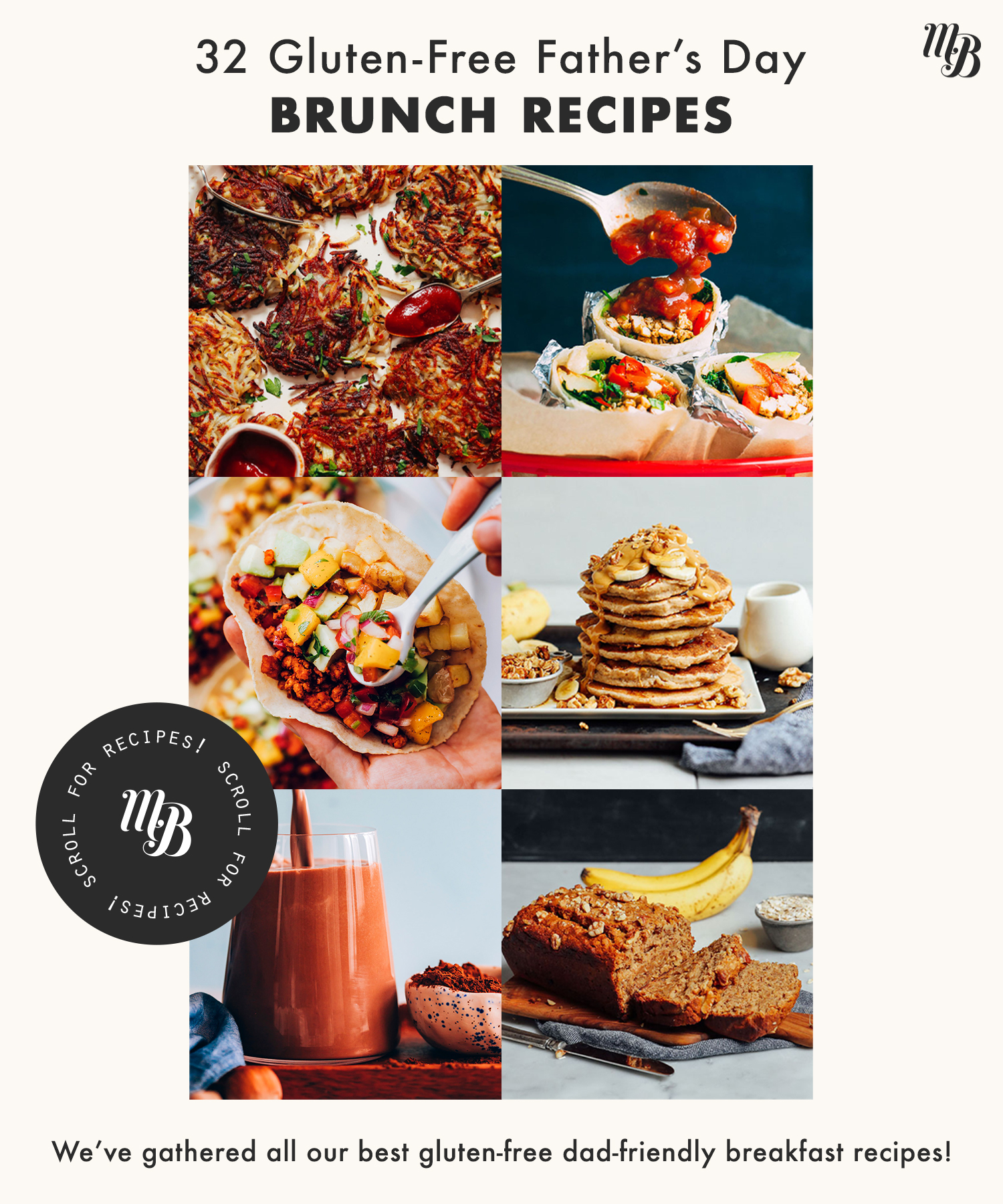 Assortment of gluten-free Father's Day brunch dishes