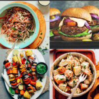 Assortment of vegan picnic and grilling recipes