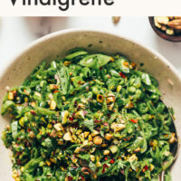 Bowl of vegan and gluten-free snap pea salad with zesty lemon vinaigrette