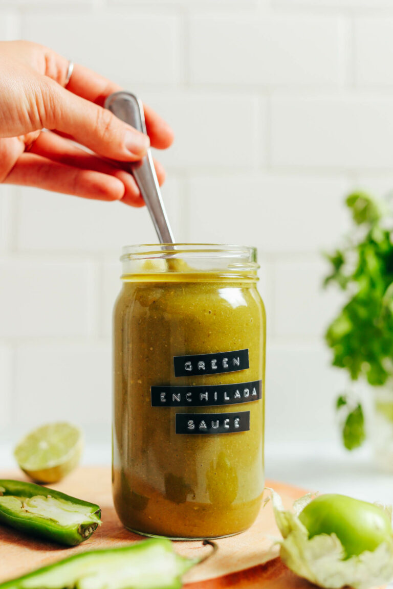 Easy Green Enchilada Sauce Minimalist Baker Recipes   VIBRANT Green Enchilada Sauce 30 Minutes 8 Ingredients Perfect For Topping Enchiladas Minimalistbaker Recipe Plantbased Greenenchiladasauce 18 768x1152 