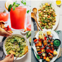 Assortment of plant-based recipes for 4th of July