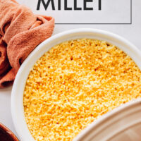 Pot of freshly cooked millet