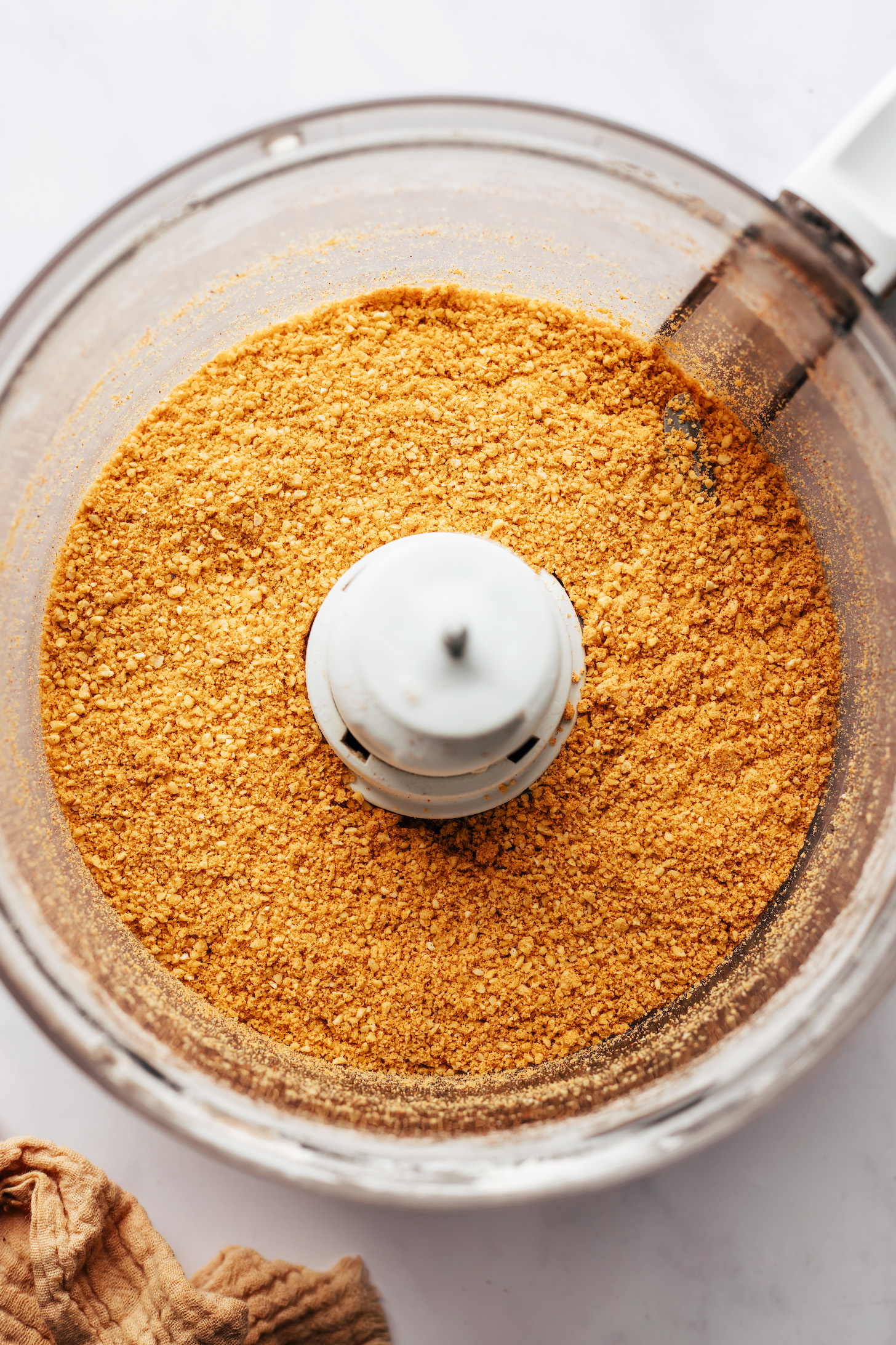 Cheesy cashew mixture in a food processor