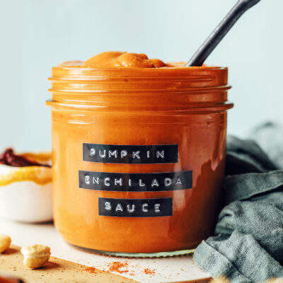 Easy Green Enchilada Sauce Minimalist Baker Recipes   CREAMY Pumpkin Enchilada Sauce Smoky Rich Just 5 Minutes And 9 Ingredients Minimalistbaker Recipe Plantbased Pumpkin Enchiladas 6 400x400 