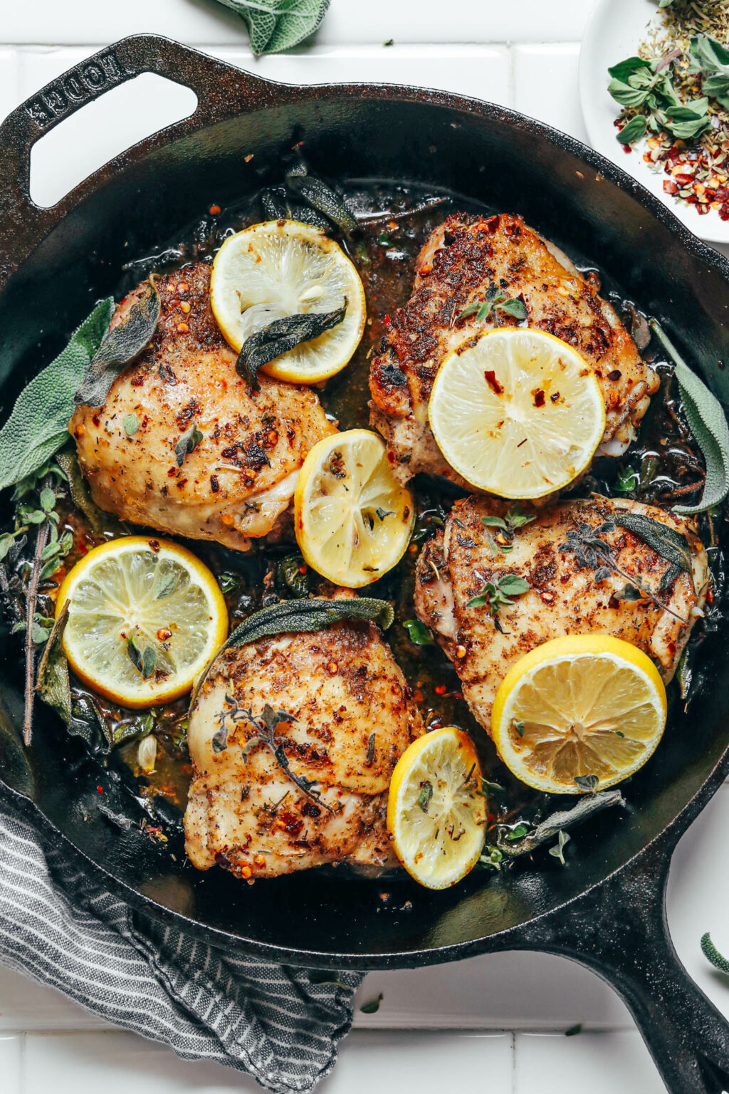 Prom Chicken Lemon & Herb Roasted Chicken Thighs - Minimalist Baker Recipes