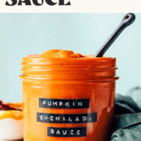 Jar of pumpkin enchilada sauce