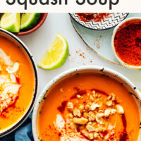 Bowl of instant pot butternut squash soup