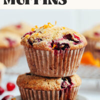 Image of vegan and gluten free cranberry orange muffins