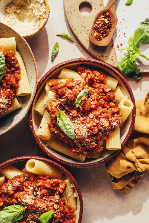 Vegan Bolognese with Mushrooms & Red Lentils - Minimalist Baker