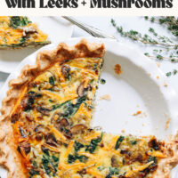 Image of gluten-free quiche with leeks and mushrooms