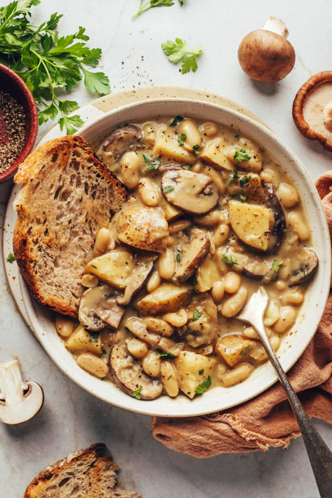 Cozy White Bean Mushroom Stew (Vegan)