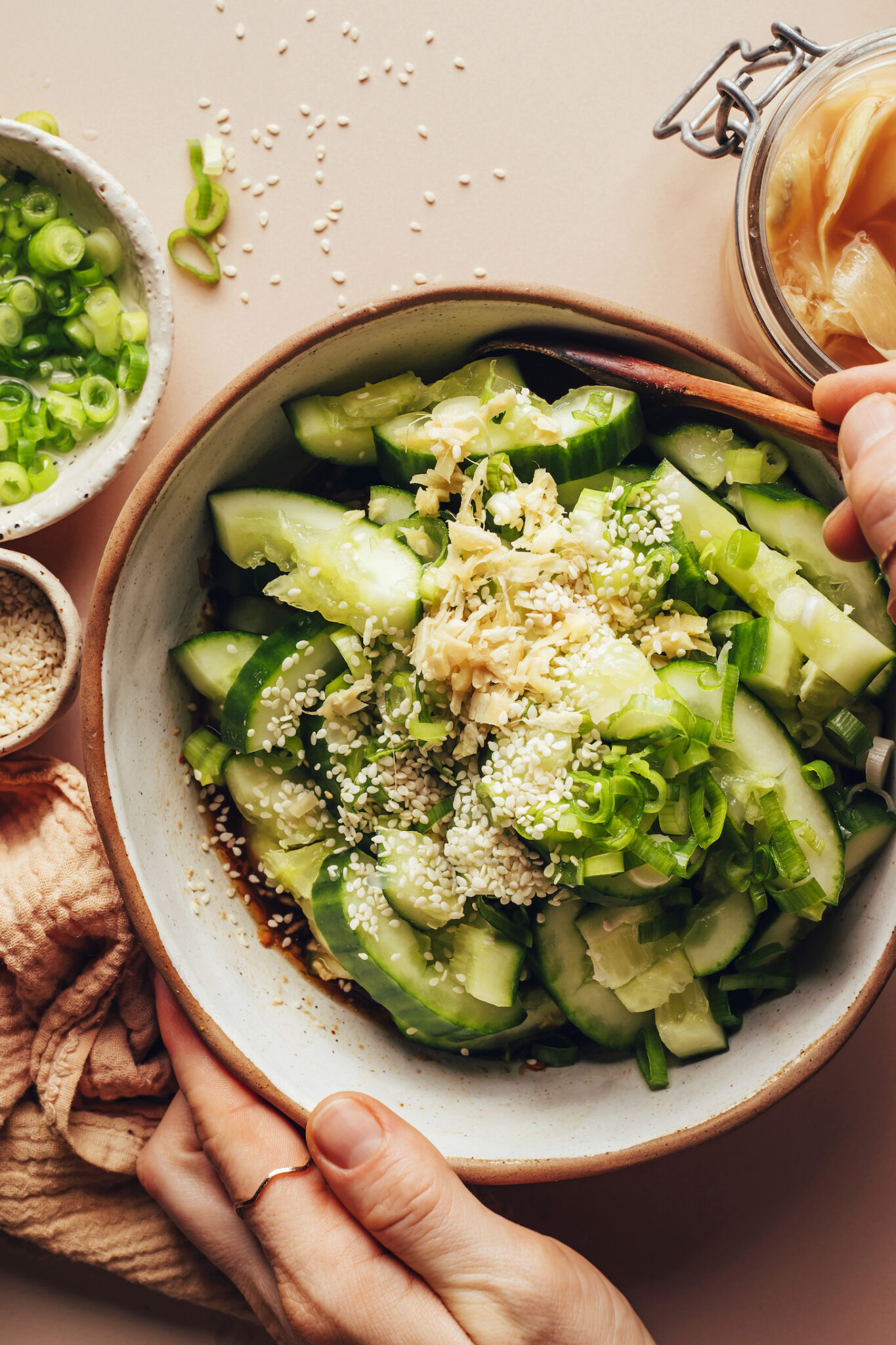 Gingery Smashed Cucumber Salad Minimalist Baker Recipes