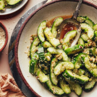 Bowl of our Asian-inspired smashed cucumber salad recipe