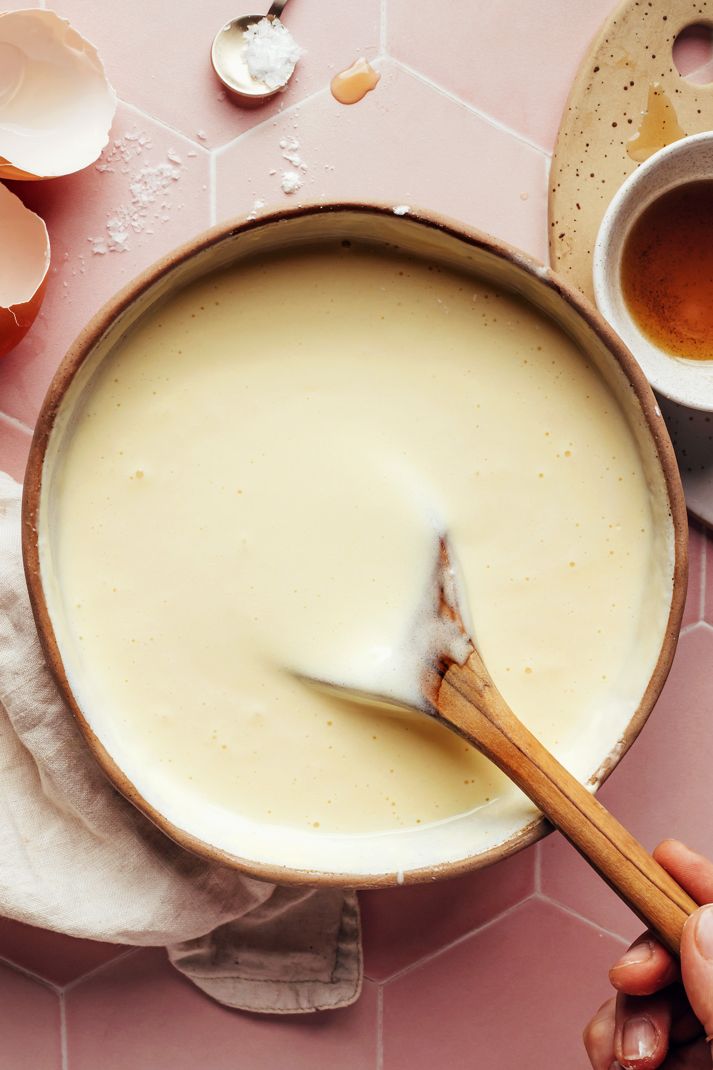 Thick, creamy gluten-free dairy-free crepe batter