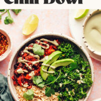 Image of smoky black bean and quinoa chili bowl