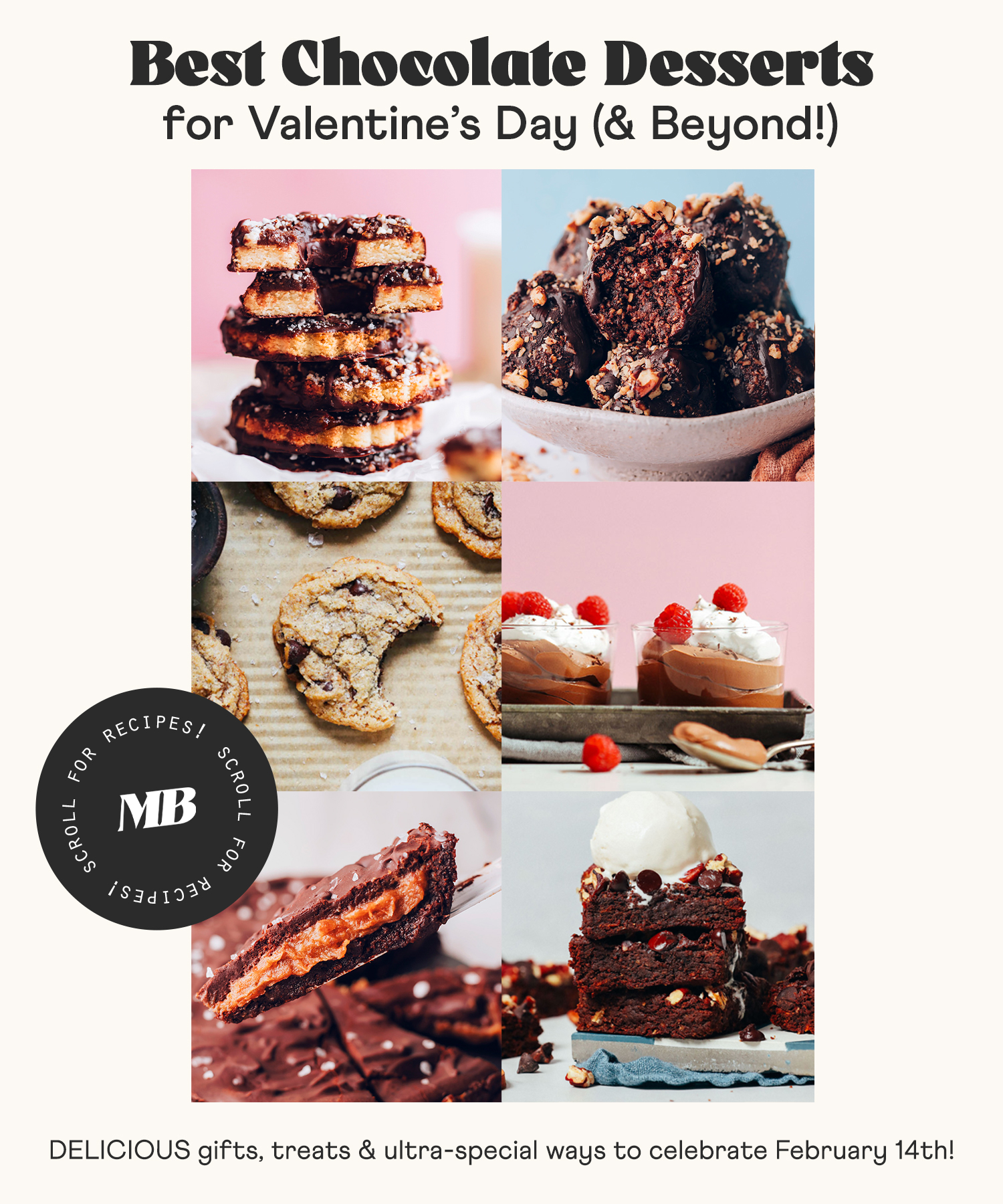 Image of chocolate desserts for Valentine's Day