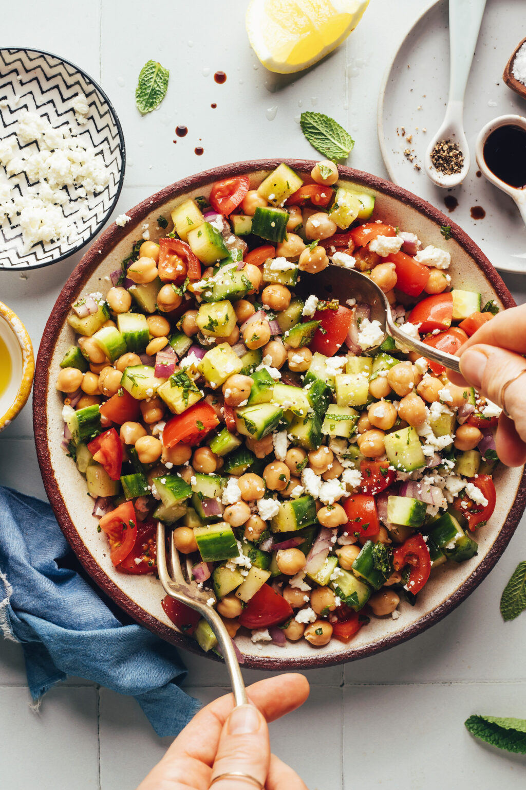 Mediterranean Cucumber Chickpea Salad Minimalist Baker