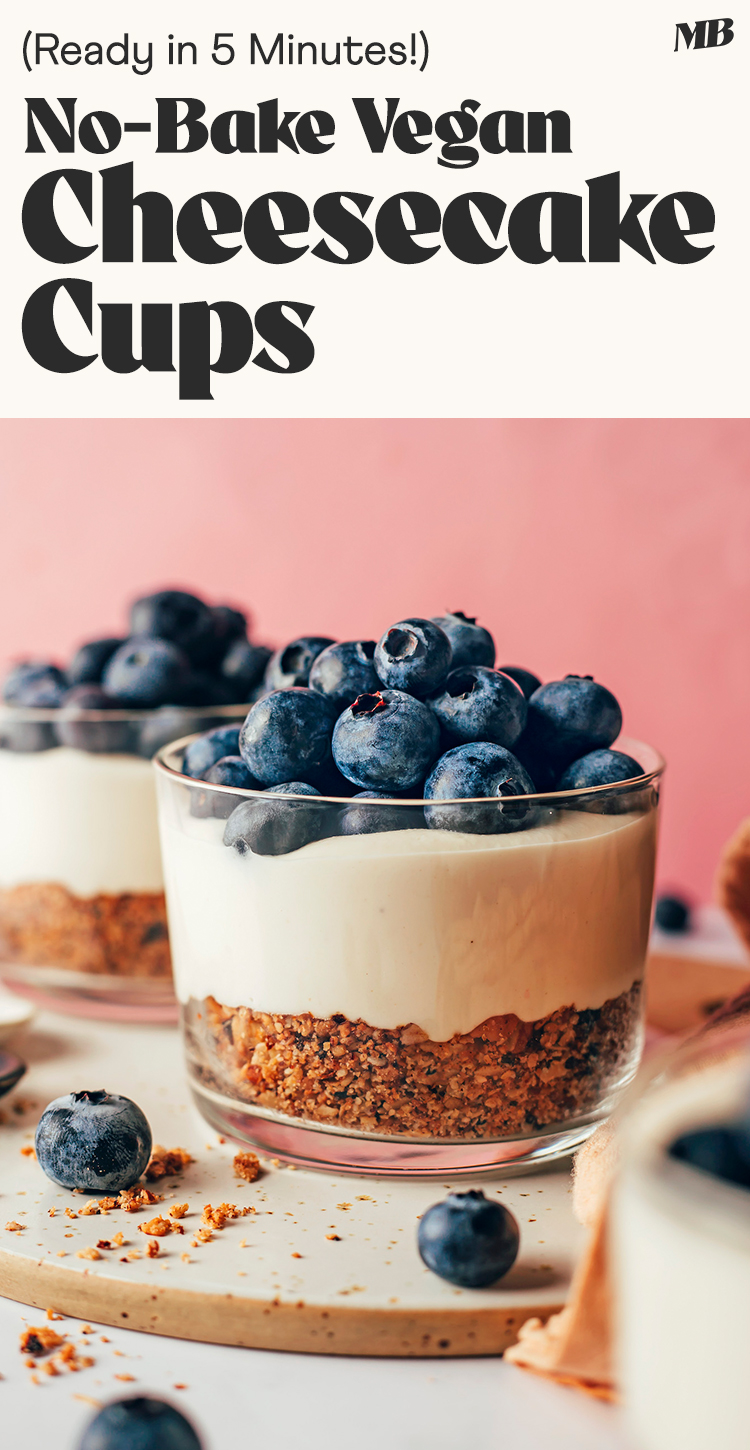 Image of no-bake vegan cheesecake cups