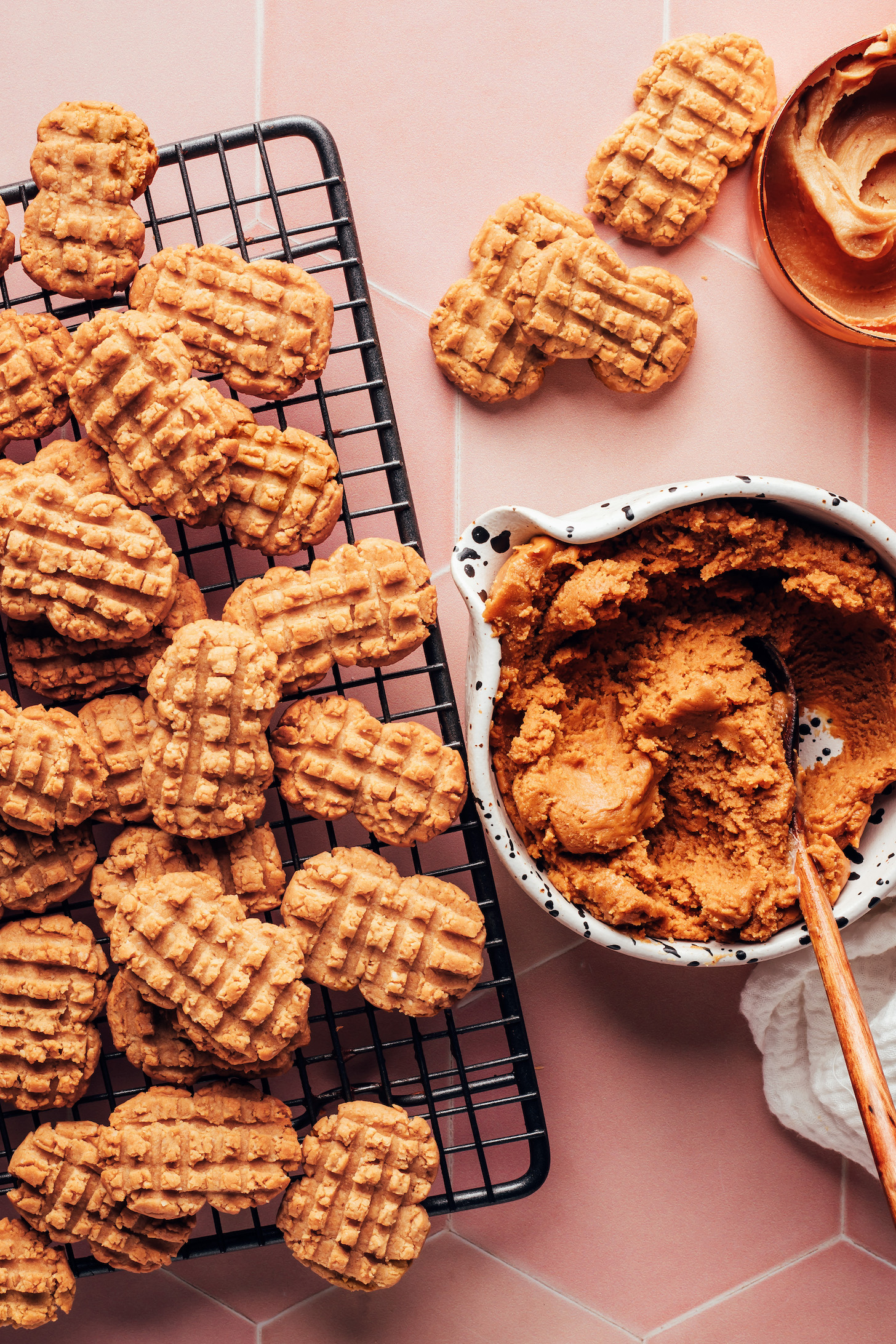 Peanut butter cookies and filling to make vegan gluten-free nutter butters