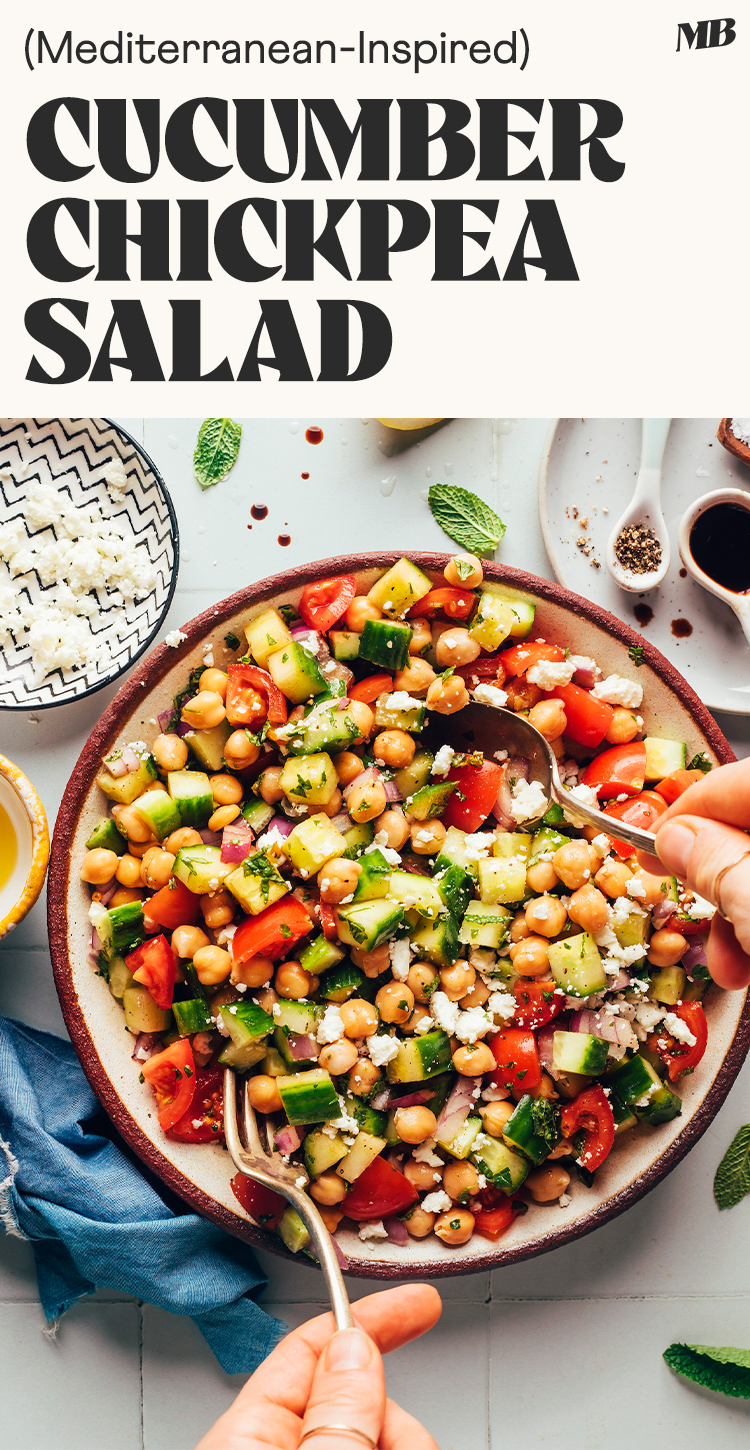 Image of Mediterranean-Inspired Cucumber Chickpea Salad